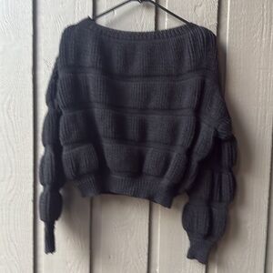 Naanaa black sweater  M NWT cropped 
Pit-to pit 22inches, neck to bottom 16 1/2